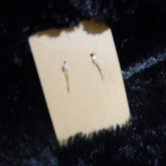 Gold tone Rhinestone Cross Earrings Fishhook NWOT - Picture 3 of 3